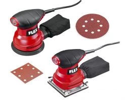 Flex-tools Ponceuse Vibrante 466271 MS713 Ponceuse à Main + XS713 Ponceuse Excentrique + 2 X 25 Feuilles De Papier De Verre