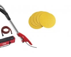 Flex-tools Ponceuse Mur Et Plafond 521906 GE 7 + MH-R + SH Ponceuse Girafe Pour Mur Et Plafond Avec Système De Tête Interchangeable + 100 Feuilles De Papier De Verre