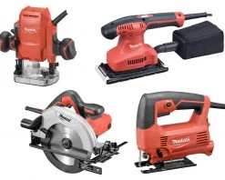 Makita MT Ponceuse Vibrante MT Advantage Set - Défonceuse M3601 + Ponceuse M9203 - Scie Sauteuse M4301 + Scie Circulaire M5802